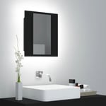 Maisonchic - Armoire murale de salle de bain à miroir à led Contemporain - Placard de Rangement - Noir 40x12x45 cm Chic-444743