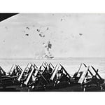 War WWII USA USS Enterprise Kamikaze Attack 1945 Photo Premium Wall Art Canvas Print 18X24 Inch