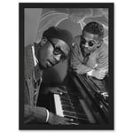 Artery8 Vintage Photo Music Jazz Legend Thelonious Monk Piano Black & White A4 Artwork Framed Wall Art Print