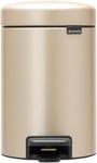 Brabantia 304408 Bathroom Pedal Bin, Metallic Gold, 3 Litre