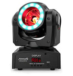 Audibax Oregon 60 - Tête Mobile pour Disco avec Anneau LED - Lumières LED DJ - Projecteur Mobile Professionnel - Équipé de LED 60W qui Génère des Mixages RGBW - Flash pour Disco