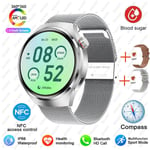 Huawei Watch 4 Pro Smart Watch Miesten 360*360 Hd-Näyttö Bt Call Nfc Ip68 Vedenpitävä Sykeveren Happi Älykello 2023 Uusi_Silver Mesh belt_NFC Smart Watch