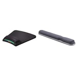 Kensington Mouse Mat - Black (K55793EU) & Height Adjustable Ergonomic Gel Keyboard Wrist Rest with Wrist Support Pad - 497 x 77 x 34 mm - Black (22701)