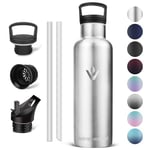 Vikaster Gourde sport - Thermos 500ml, Gourde Avec Paille, Gourdes Sans BPA, Gourde Enfant & Adulte pour Sport, école, Bureau, Gym, Voyage