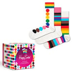 Happy socks Strumpor 3P Pride Print Gift Box Vit bomull Strl 36/40