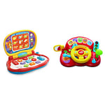 VTech Baby Laptop, Colourful Kids Laptop with LCD Screen & Baby Tiny Tot Driver, Roleplay Steering Wheel for Toddlers, Interactive Driving Toy for Boys and Girls, Pretend Play Toy with Music and Light