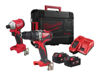 Milwaukee M18 BLPP2A3-502X 18V 2x5Ah BL Percussion Drill Impact Driver Twin Kit