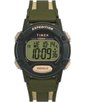 Timex Montre pour Homme Expedition CAT5 41 mm -Bracelet en Cuir Vert, Cadran Digital, boitier Vert TW4B30300