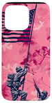 Coque pour iPhone 15 Pro Max Rose Pop Art Floral Iwo Jima Drapeau Américain Levage