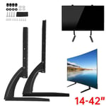 Universal Adjustable Tabletop TV Stand Legs Bracket Mount Base For 14~42'' Inch