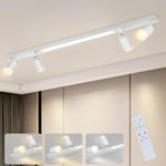 Plafonnier Spot de plafond led 4 ampoules dimmable 3000K-6500K blanc chaud 20W + 4x5W GU10 orientable 350° moderne pour salon cuisine chambre - ZMH