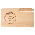 Mum Birthday Gifts Breakfast Chopping Board Christmas Birthday Presents for Mum Unique Engraved Handmade Bamboo Cutting Board Funny Gifts for Mum from Daughter Kitchen Gifts for Best Mum Gifts Idea