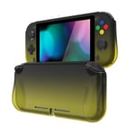 playvital ZealProtect Coque de Protection pour Nintendo Switch Lite,Coque Rigide pour Switch Lite,Grip Cover Joycon avec Protection d'écran&Capuchon Joystick&Cap Bouton-Noir Jaune Translucide Dégradé