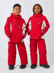 John Lewis Kids' Panelled Water and Windproof Ski Jacket, Red/White