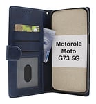 Zipper Standcase Wallet Motorola Moto G73 5G (Marinblå)