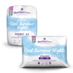 Slumberdown Cool Summer Nights Lightweight 4.5 Duvet + 2 Pillows, Double