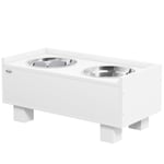 Rootz Elevated Dog Feeding Station - Pet Feeder - Dog Bowl Stand - Främjar hälsosam kost - 50 cm x 24 cm x 22 cm - Förvaring och långsam matare matta,