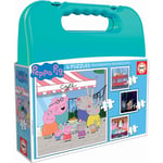 Mallette de jeux - Peppa Pig - 4 puzzles - 6/9/12/16 pièces - Dès 3 ans