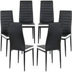 Skecten - Lot de 6 chaises de salle à manger en simili cuir - Style contemporain - l 40 x p 47 x h 98 cm