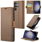 Samsung Galaxy S23 Ultra      Pu Wallet Case    [Brown]