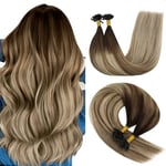 YoungSee Balayage U Tip Hair Extensions Human Hair Dark Brown Ombre Light Brown and Light Blonde U Tips Real Hair Extensions Human Hair 22 Inch Hot Fusion Hair Extensions K Tip Human Hair Soft 50s/50g