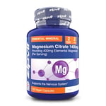 Zipvit Magnesium Citrate 1400mg, 400mg Elemental Magnesium, High Strength Magnesium Citrate Capsules, 2 Month Supply, Superior Absorption, Magnesium Supplements for Muscle, Energy & Digestion Support