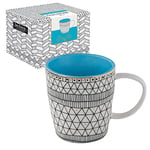 COFFRET 1 MUG 35CL EN PORCELAINE GEO ENERGY LIGHT BLUE