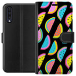 Samsung Galaxy A50 Svart Plånboksfodral Vattenmelon