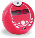 Gulli 477018 Réveil Enfant MP3 USB Projection 180° - Rose(Q235)