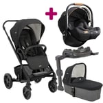 Joie Pack poussette trio Chrome Shale + coque I-Level Recline Eclipse nacelle Pebble Base LX 2