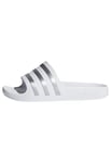 adidas Adilette Aqua Slides Kids, Cloud White/Silver Met/Cloud White, 3 UK