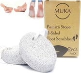 Pumice Stone for Feet, 2-Pack, Natural Dead Skin Remover, Smooth Heels