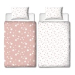 Pink Stars Kids Single Coverless Duvet Reversible Bedding Set Quilt 10.5 Tog