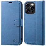 OCASE for iPhone 16 Pro Max Case, PU Leather Wallet, Magnetic Flip Folio Cover with RFID Blocking, Card Holders, Shockproof TPU, and Kickstand for 6.9 Inch iPhone 16 Pro Max (2024), Light Blue