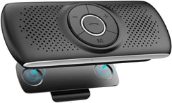 Kit Mains Libres pour Voiture Bluetooth 5.0 Haut-Parleur Micro Intégré avec Clip Support du GPS,Musique Slot Carte Reconnexion Automatique,Enceinte Voiture Brise-Soleil IOS Siri&Assistant Google(Q1)