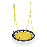 Relaxdays Balançoire nid d'oiseau rond 80 cm à suspendre panier enfant adulte jardin extérieur 100 kg , jaune