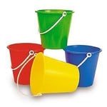 Round Beach Bucket Small Toy for Kid Summer Sandpit Play Toys Assorted Colour UK