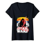 Womens Star Wars The Force Awakens Sunset Kylo & Troopers V-Neck T-Shirt