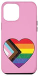 Coque pour iPhone 14 Plus Progress Pride Drapeau arc-en-ciel en forme de cœur Rose