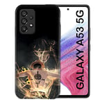 Cokitec Coque pour Samsung Galaxy A53 5G Manga One Piece Ace Noir, Multicolore