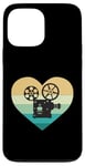 Coque pour iPhone 13 Pro Max Projecteur de cinéma en forme de cœur avec inscription « Ich liebe Kino »