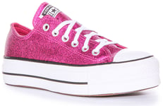 Converse CT All Star Lift Low A05438C Platform Pink Glitter Size UK 3 - 8