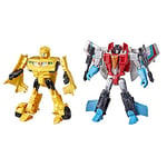 Transformers Heroes and Villains, Pack de 2 Figurines Bumblebee et Starscream de 17,5 cm