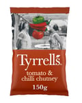 Tyrrells Crisps TOMATO & CHILLI CHUTNEY 150g Sharing Bag - Hand-cooked & spun for an exquisite fresh taste. No artificial ingredients (No artificial flavour, colours or MSG)