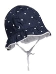 Polarn O. Pyret Cap Aop Baby Accessories Headwear Sun Hats Blå [Color: DARK SAPPHIRE ][Sex: Kids ][Sizes: 46 ]