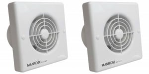 2 x Manrose QF100T "Quiet" Extractor Fans with Timer for 4"/100mm duct