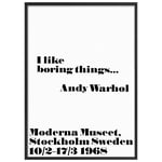 John Lewis Andy Warhol 'I Like Boring Things' Framed Print, 103 x 73cm, Black/White