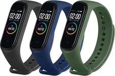 WOOZ [3 Pack] Straps for Xiaomi Mi Smart Band 4 / Mi Band 3, Colourful Replacem