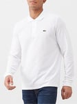 Lacoste Classic Long Sleeve Pique Polo Shirt - White, White, Size 4Xl, Men