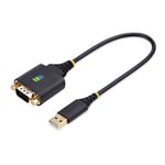 StarTech.com Câble USB vers Série de 30cm, Rétention COM, FTDI, USB-A vers DB9 RS232, Vis/Écrous DB9 Interchangeables